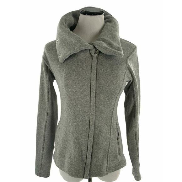 Old Navy Womens Gray Fleece Jacket Blazer Size Petite Small - Picture 1 of 5